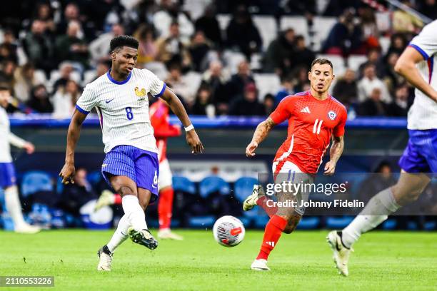 Aurelien TCHOUAMENI of France during the friendly match between France and Chile at Orange Velodrome on March 26, 2024 in Marseille, France.