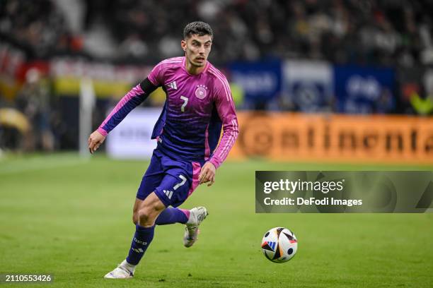 Kai Havertz of Germany controls the Ball during the friendly match between Germany and Netherlands at Deutsche Bank Park on March 26, 2024 in...