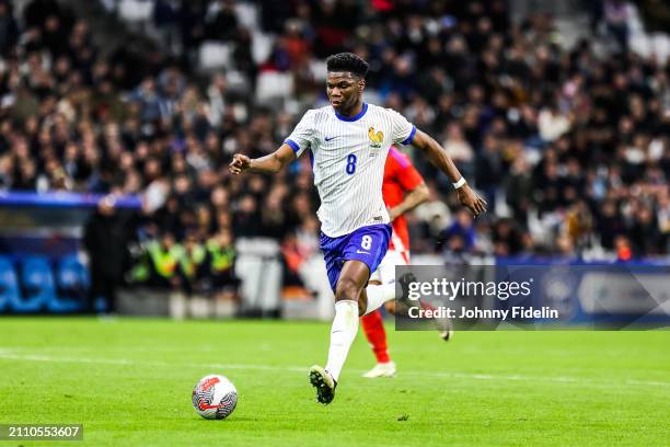 Aurelien TCHOUAMENI of France during the friendly match between France and Chile at Orange Velodrome on March 26, 2024 in Marseille, France. - Photo...