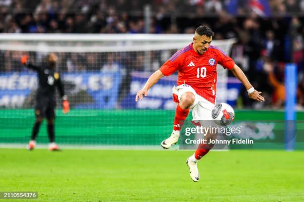 Alexis SANCHEZ of Chile during the friendly match between France and Chile at Orange Velodrome on March 26, 2024 in Marseille, France. - Photo by...