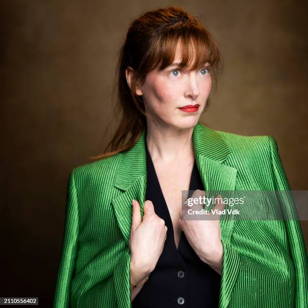 Actress Erika Sainte poses for a portrait shoot on March 9, 2024 in Brussels, Belgium.