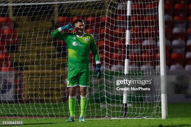 Pete Jameson of Hartlepool United is playing during the Vanarama National League match between Gateshead and Hartlepool United at the Gateshead...