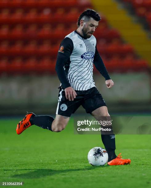 Robbie Tinkler of Gateshead is playing in the Vanarama National League match between Gateshead and Hartlepool United at the Gateshead International...