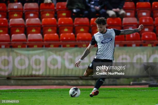 Kenton Richardson of Gateshead is playing in the Vanarama National League match between Gateshead and Hartlepool United at the Gateshead...