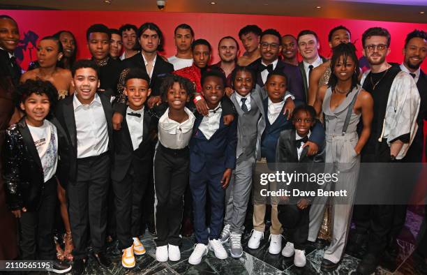 Bigi Jackson aka Blanket Jackson and Prince Jackson pose with cast members George Ross, Ethan Sokontwe, Lydia Sterling, Rohan Pinnock-Hamilton, Dylan...