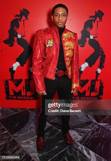 Myles Frost attends the press night after party for "MJ: The Musical" at The Londoner Hotel on March 27, 2024 in London, England.