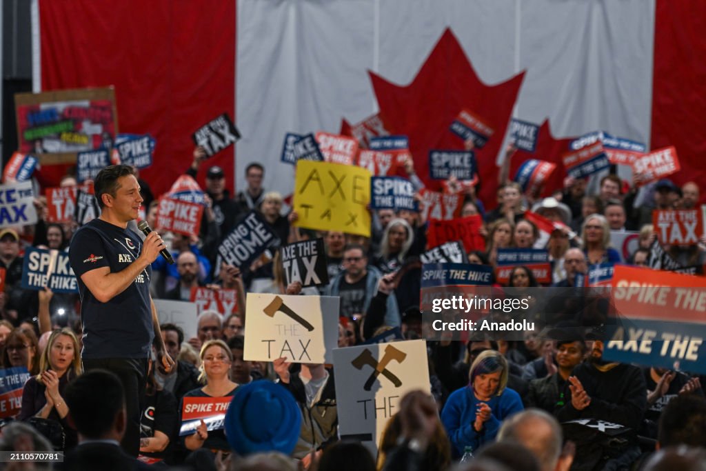 Conservative Party Rally Pierre Poilievre, leader of Canada's Conservative Party, speaks ...