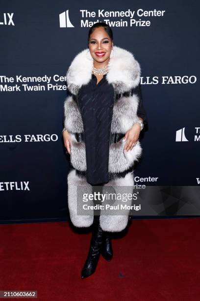 Ashanti attends the 25th Annual Mark Twain Prize For American Humor at The Kennedy Center on March 24, 2024 in Washington, DC.