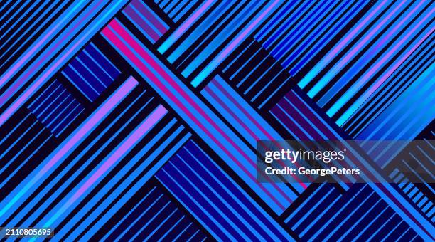geometric technology background with colorful striped lines - rectangle pattern stock illustrations