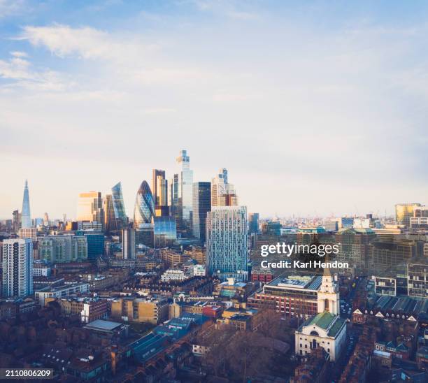 the london skyline - heron tower stock pictures, royalty-free photos & images