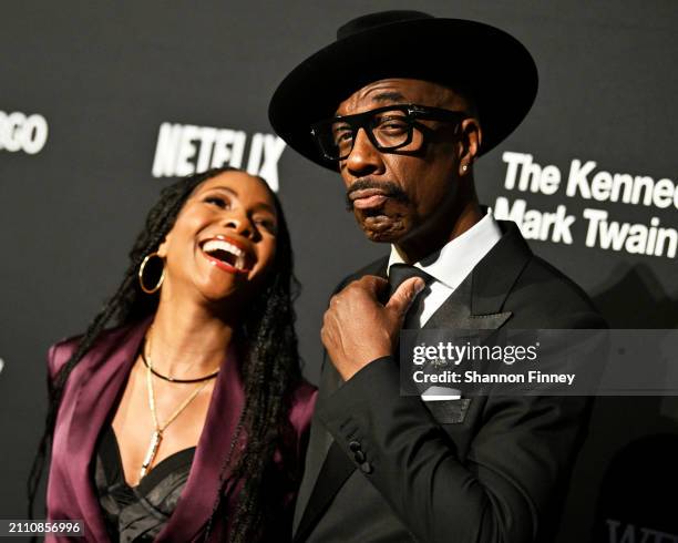 Shahidah Omar and J.B. Smoove attend the Mark Twain Prize for American Humor at The Kennedy Center on March 24, 2024 in Washington, DC.