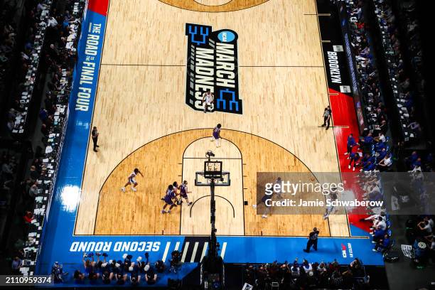 View of Duke Blue Devils and James Madison Dukes during the first half of the game during the second round of the NCAA Men’s Basketball Tournament at...