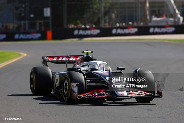 Nico Hulkenberg of Germany driving the Haas F1 VF-24 Ferrari on track during the F1 Grand Prix of Australia at Albert Park Circuit on March 24, 2024...