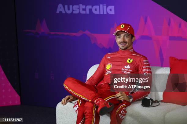 Charles Leclerc of Monaco driving the Ferrari SF-24 seen during the F1 Grand Prix of Australia at Albert Park Circuit on March 24, 2024 in Melbourne,...