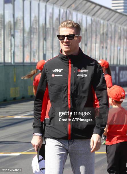 Nico Hulkenberg of Germany driving the Haas F1 VF-24 Ferrari seen during the F1 Grand Prix of Australia at Albert Park Circuit on March 24, 2024 in...