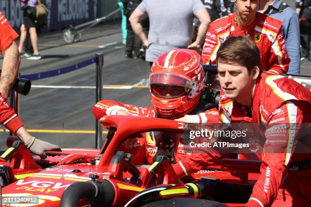 Charles Leclerc of Monaco driving the Ferrari SF-24 seen during the F1 Grand Prix of Australia at Albert Park Circuit on March 24, 2024 in Melbourne,...