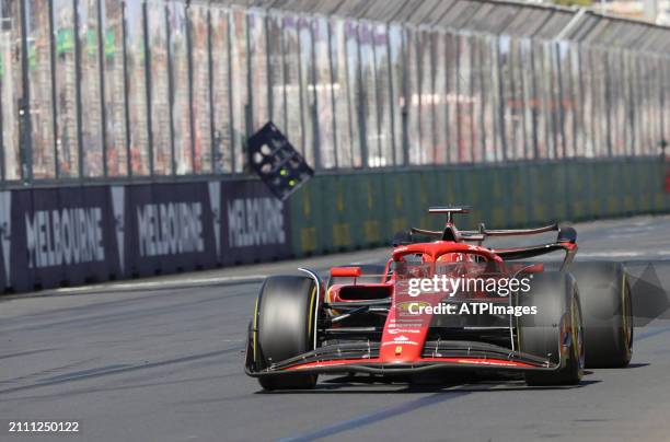 Charles Leclerc of Monaco driving the Ferrari SF-24 on track during the F1 Grand Prix of Australia at Albert Park Circuit on March 24, 2024 in...