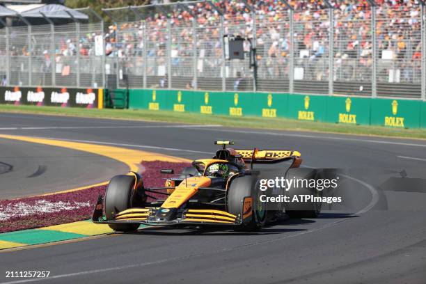 Oscar Piastri of Australia driving the McLaren F1 Team MCL60 on track during the F1 Grand Prix of Australia at Albert Park Circuit on March 24, 2024...