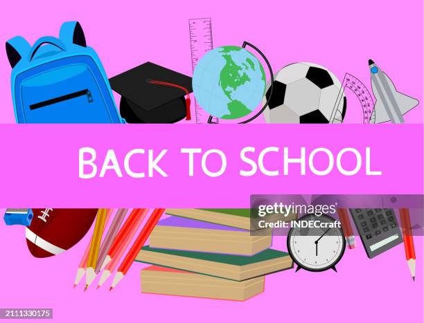 back to school vector - clothes flat lay stock illustrations