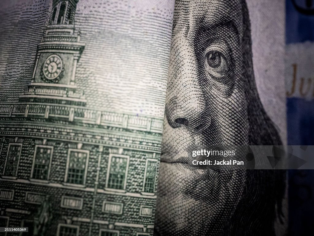 Close ups of US dollar bills