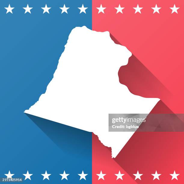 Loudoun County Virginia Map On Blue And Red Background High-Res Vector Graphic