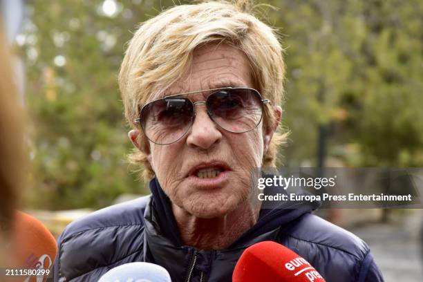 Chelo Garcia Cortes at the Les Corts morgue to bid farewell to actress Silvia Tortosa, on March 25 in Barcelona, Spain.