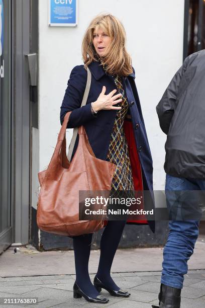 Kate Garraway arriving at Smooth Radio Studios on March 25, 2024 in London, England.