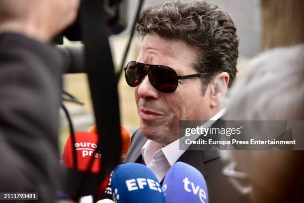 Carlos Canovas, Silvia Tortosa's ex-husband, arriving at the Les Corts morgue to say his last goodbye to the actress, on March 25 in Barcelona, Spain.