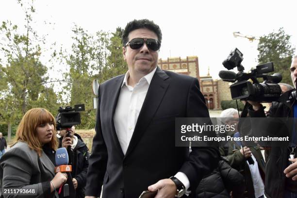 Carlos Canovas, Silvia Tortosa's ex-husband, arriving at the Les Corts morgue to say his last goodbye to the actress, on March 25 in Barcelona, Spain.