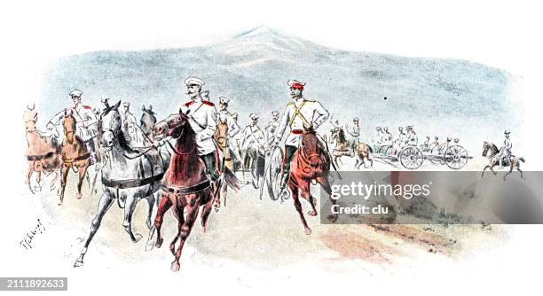 from sofia, bulgaria, artillery at the drill - bulgaria stock illustrations