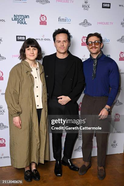 Emily Vaughn-Barrett, Andrew Scott and Benjamin Lowy attend the 33rd Annual UK Critics' Circle Theatre Awards at @sohoplace on March 25, 2024 in...