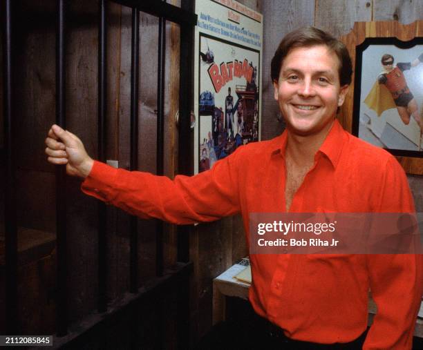 Actor Burt Ward who played Robin in the television show of Batman and Robin inside his office, July 18, 1983 in Los Angeles, California.