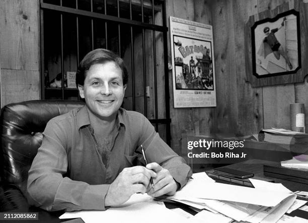Actor Burt Ward who played Robin in the television show of Batman and Robin inside his office, July 18, 1983 in Los Angeles, California.