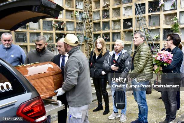Jose Manuel Parada during the funeral of actress Silvia Tortosa, on March 25 in Barcelona, Spain.