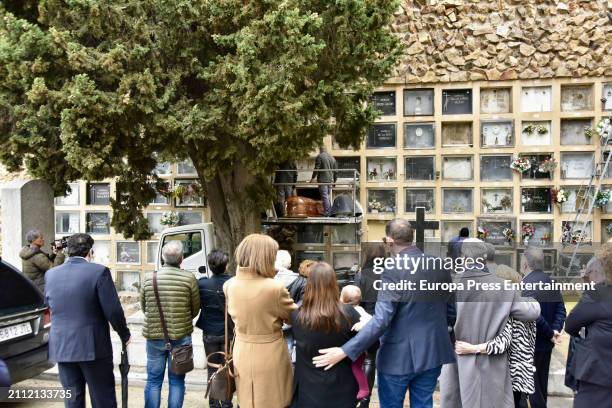 Family and friends during the funeral of actress Silvia Tortosa, on March 25 in Barcelona, Spain.