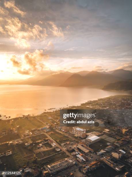 danau laut tawar sunrise, takengon, central aceh, indonesia - abdul stock pictures, royalty-free photos & images