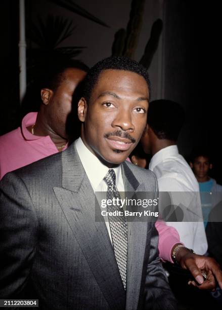 Acteur Eddie Murphy au restaurant Spago à Los Angeles, le 5 aout 1987.