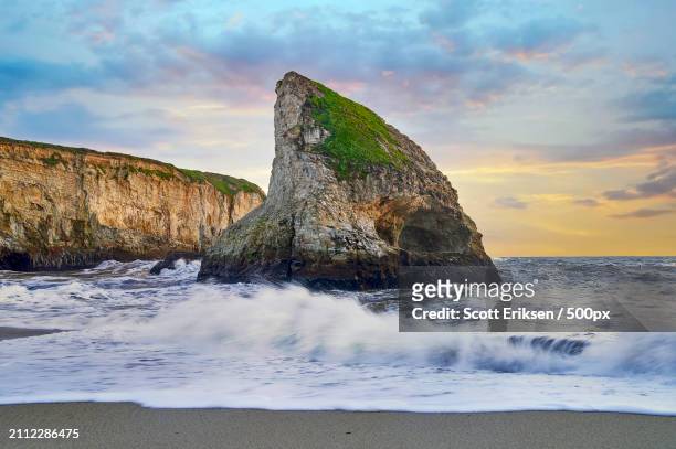 scenic view of sea against sky during sunset,santa cruz,california,united states,usa - cruz stock pictures, royalty-free photos & images