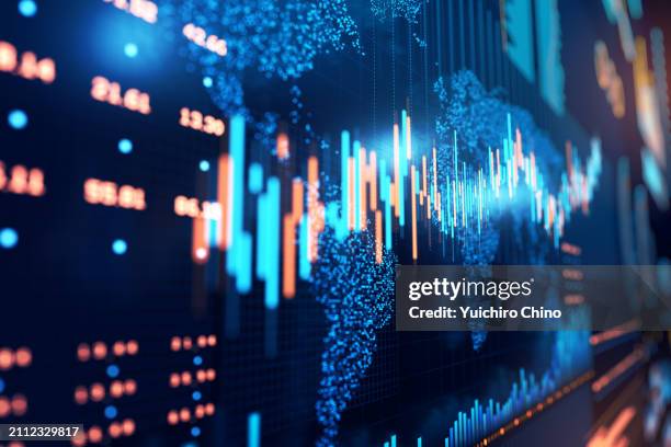 global stock market chart and trading board - globalization stock pictures, royalty-free photos & images