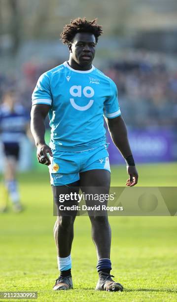 Asher Opoku-Fordjour of Sale Sharks looks on during the Gallagher Premiership Rugby match between Bath Rugby and Sale Sharks at the Recreation Ground...