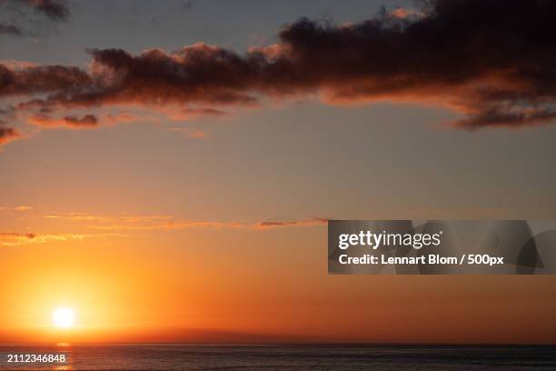 scenic view of sea against sky during sunset,puerto de la cruz,santa cruz de tenerife,spain - puerto stock pictures, royalty-free photos & images