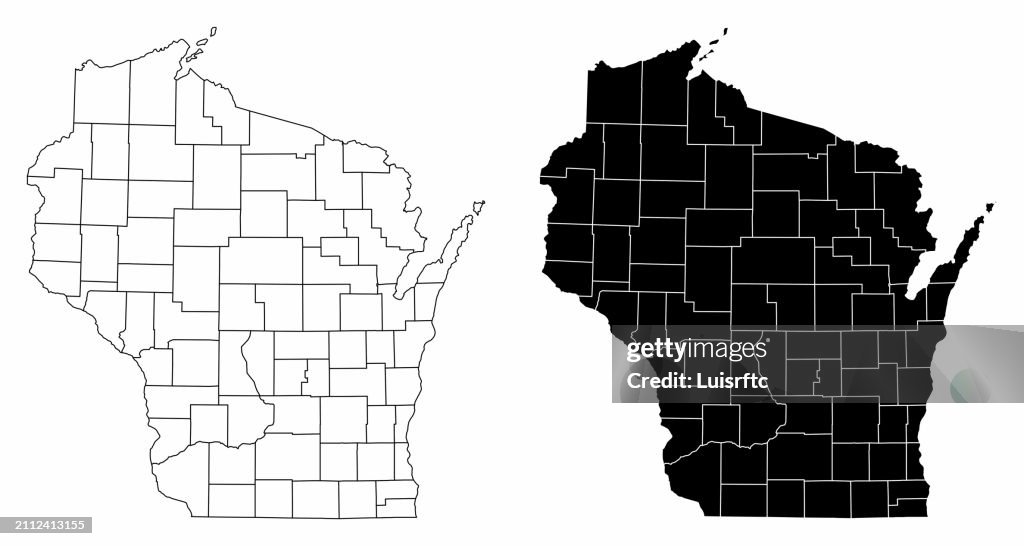 Wisconsin Map With Scale Wisconsin Administrative Maps High-Res Vector Graphic - Getty Images