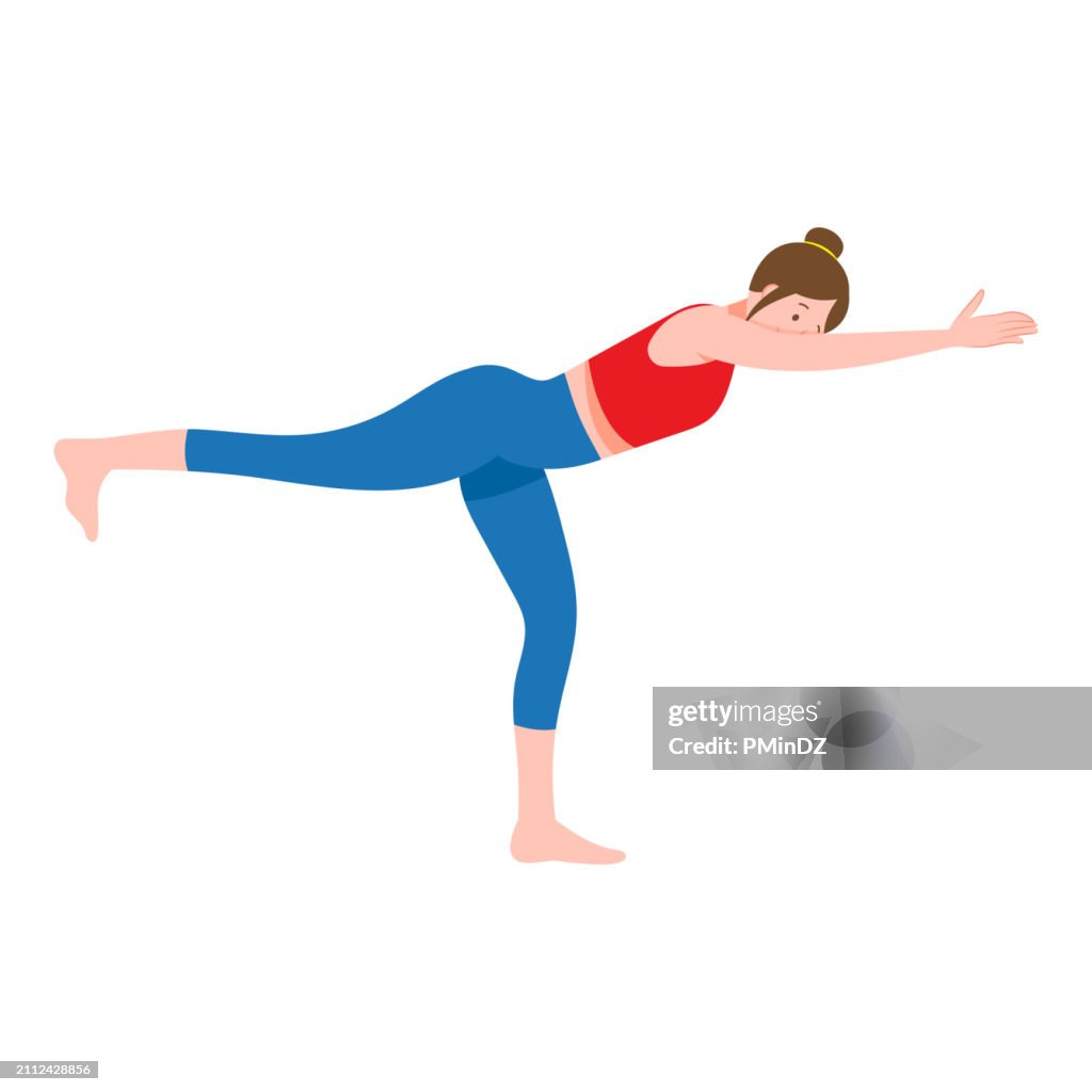 Illustration, woman doing exercise yoga postures ,white background