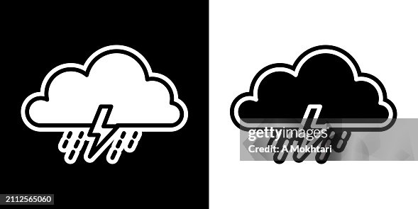 Cloud icon with thunderstorm. Cloud icon with thunderstorm.