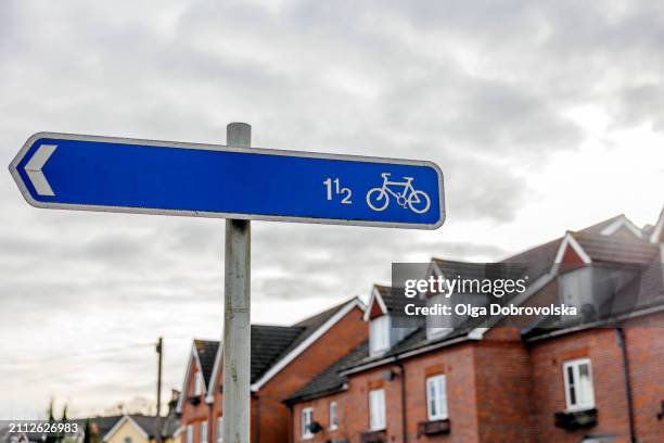 directional street sign for cyclists - no choice stock pictures, royalty-free photos & images