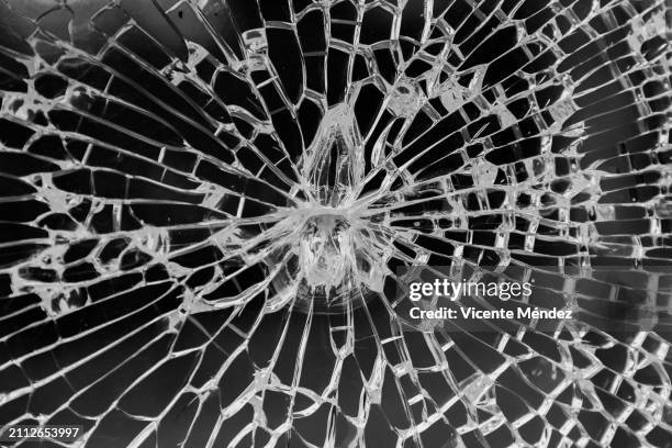 broken glass - black and white instant print stock pictures, royalty-free photos & images