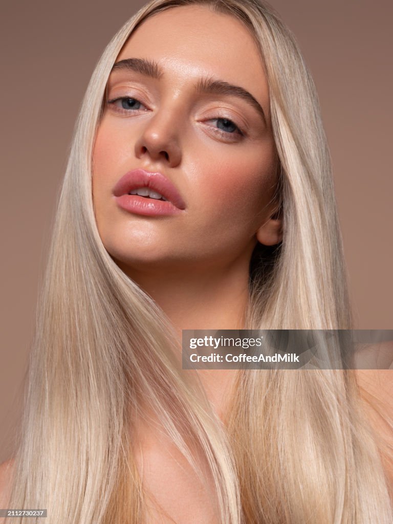 Portrait of a beautiful woman with natural make-up