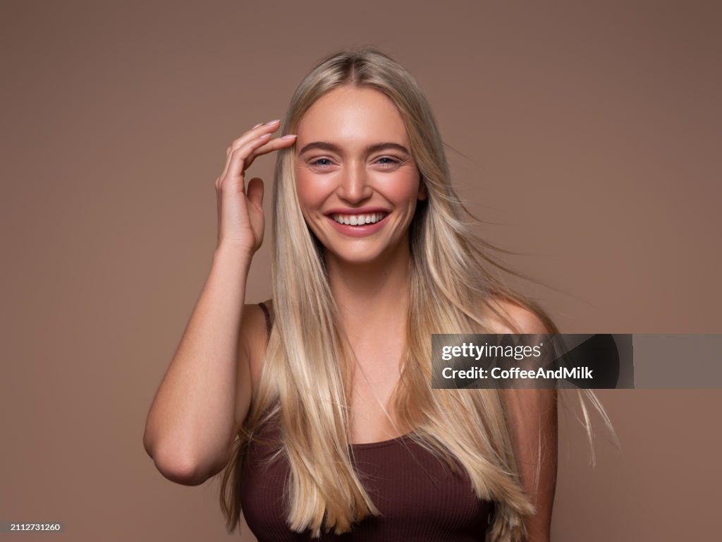Portrait of a beautiful woman with natural make-up