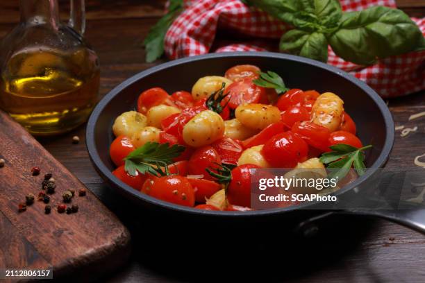 gnocchi pasta a light healthy italian meal - white mushroom stock pictures, royalty-free photos & images