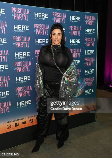 Katie Price attends the press night performance of "Priscilla The Party!" at HERE at Outernet on March 25, 2024 in London, England.